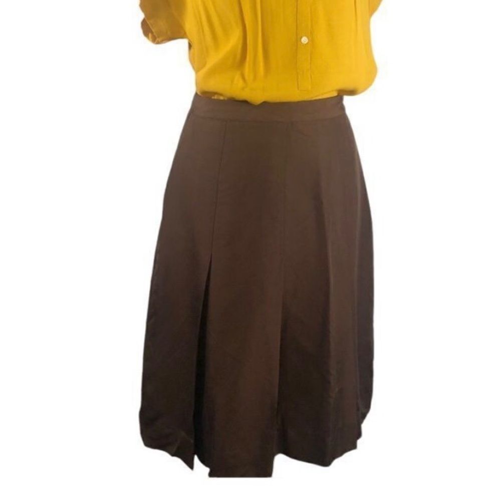 Kate Landry 100%  Silk Skirt Autumn Brown Size 4